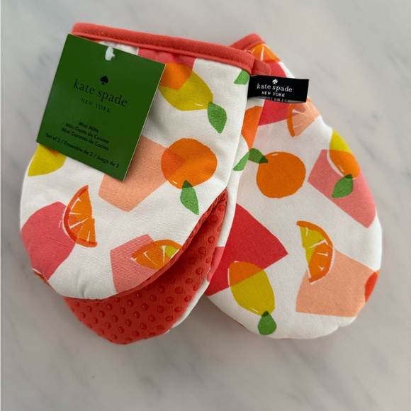 NWT Kate Spade Citrus Kitchen Towels (2) and Mini Mitt Pot Holder Set - Picture 2 of 6